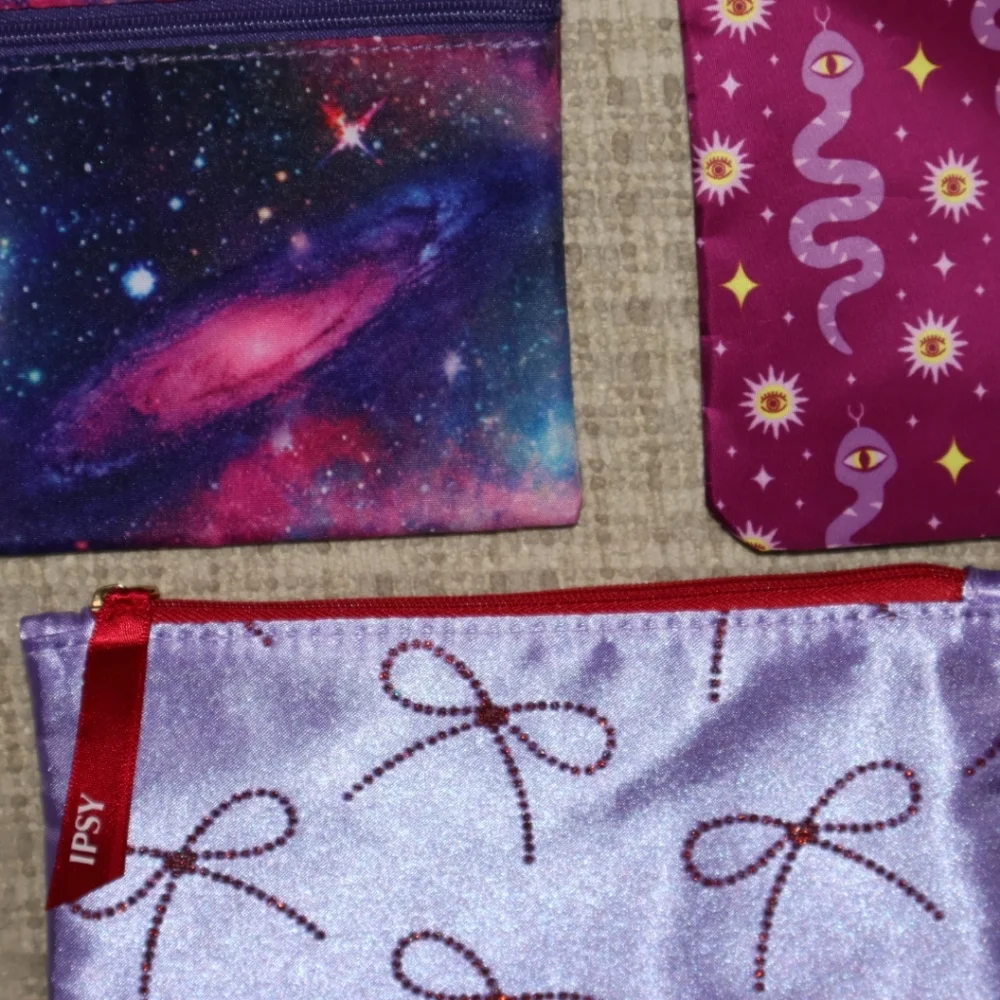5/$15 Ipsy Purple, Different Themed Glam/Makeup Bags.